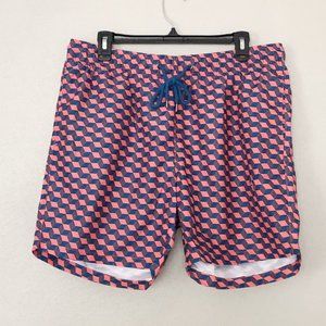NWT IKE BEHAR Rose Optical Cube Swim Shorts SZ L